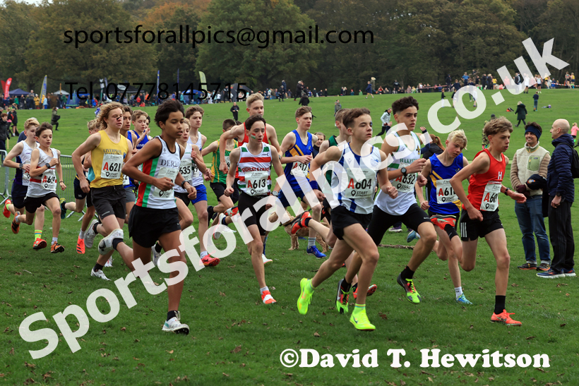 Boys Under-15s relay, 2025 Northern Cross Country Relays, Graves Park, Sheffield. Photo: David T. Hewitson/Sports for All Pics